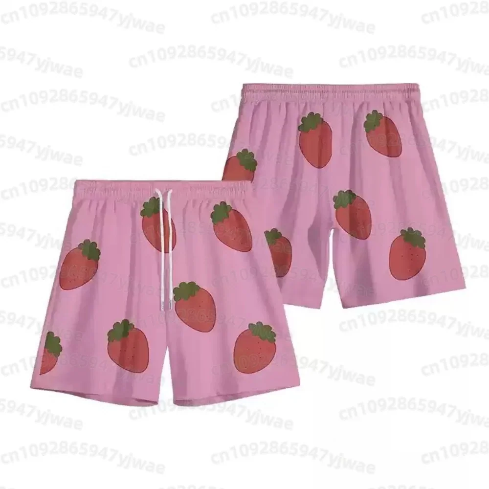 2026 Men's Pink Strawberry Short Pants Anime GINTAMA Sakata Gintoki Cosplay Costume Unisex Party Men Beach Shorts Pants