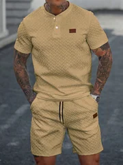 New Summer Casual Sports Shorts: Featuring a knitted, slightly stretchy jacquard design, these solid-color shorts offer a simple
