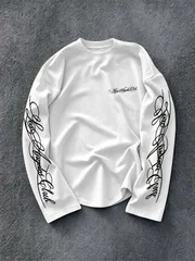 Men'S Regular Spring Autumn Long Sleeve Pattern Print Long Sleeve T-Shirt, Outdoor Sports Casual Long Sleeve Top