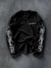 Men'S Regular Spring Autumn Long Sleeve Pattern Print Long Sleeve T-Shirt, Outdoor Sports Casual Long Sleeve Top