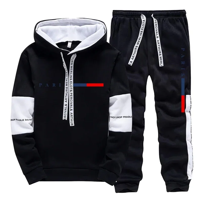 Men's Set/Hoodie/Pants Paris Fashion Autumn Winter Casual Sports Hooded Pullover & Sweatpants Outdoor Street Comfort Sportswear