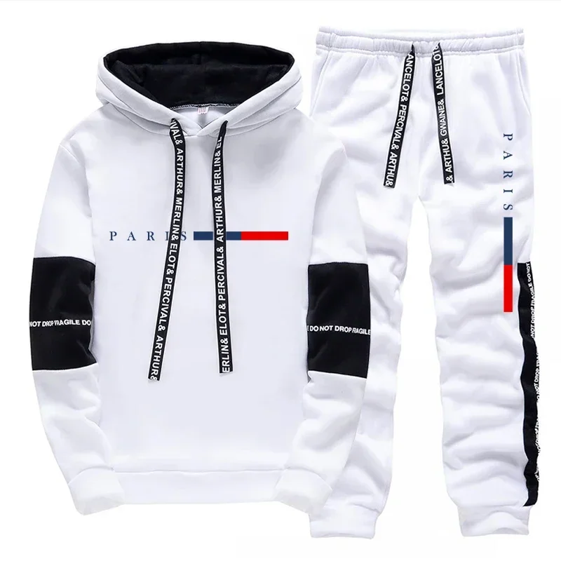 Men's Set/Hoodie/Pants Paris Fashion Autumn Winter Casual Sports Hooded Pullover & Sweatpants Outdoor Street Comfort Sportswear