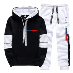 Men's Set/Hoodie/Pants Paris Fashion Autumn Winter Casual Sports Hooded Pullover & Sweatpants Outdoor Street Comfort Sportswear