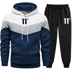 New Men's Tracksuit Casual Tricolor Splice Hoodies Sweatshirts Outdoors Sports Jogging Clothing Autumn Winter Fashion Streetwear