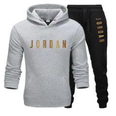 2026Men's printed sports suit hoodie and sweatpants two-piece set suitable for casual sports street wear