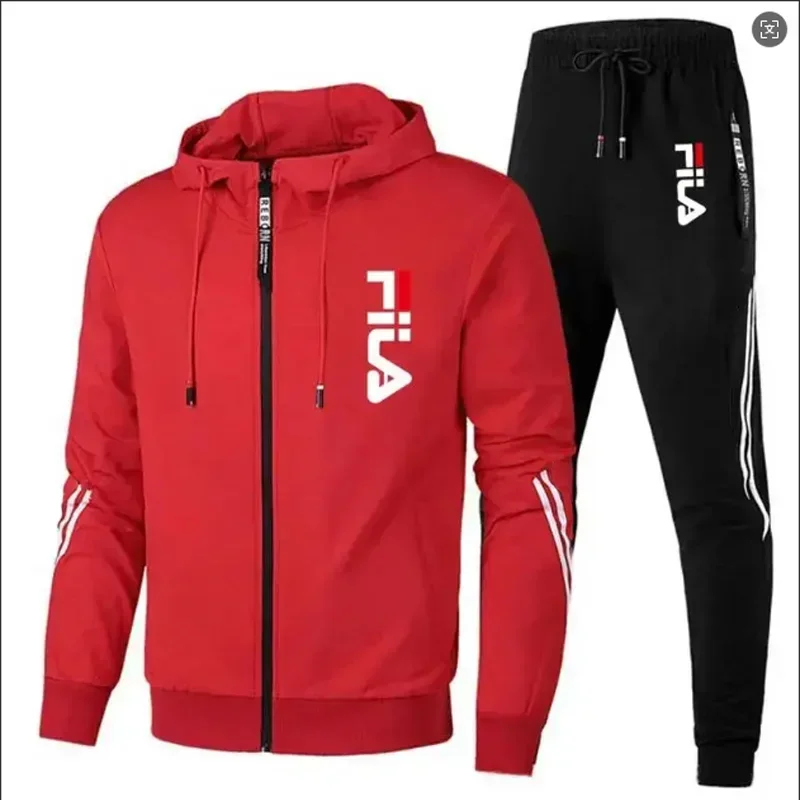 Men's 2026 Fashion Leisure Outdoor Zipper Jacket And Sports Pants Jogging Set Fitness Two-Piece Set for Spring And Autumn