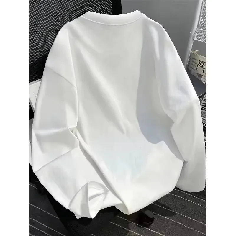Men's Long Sleeved T-shirt Y2K Dark American Retro Style Autumn and Winter New Item Suitable for Both Men and Women T-shirt