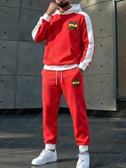 Anime Nankatsu Captain Tsubasa Tracksuit Sets For Men Hoodies+Long Pants Oversized Sweatshirt Autumn Winter Sets Man Suits
