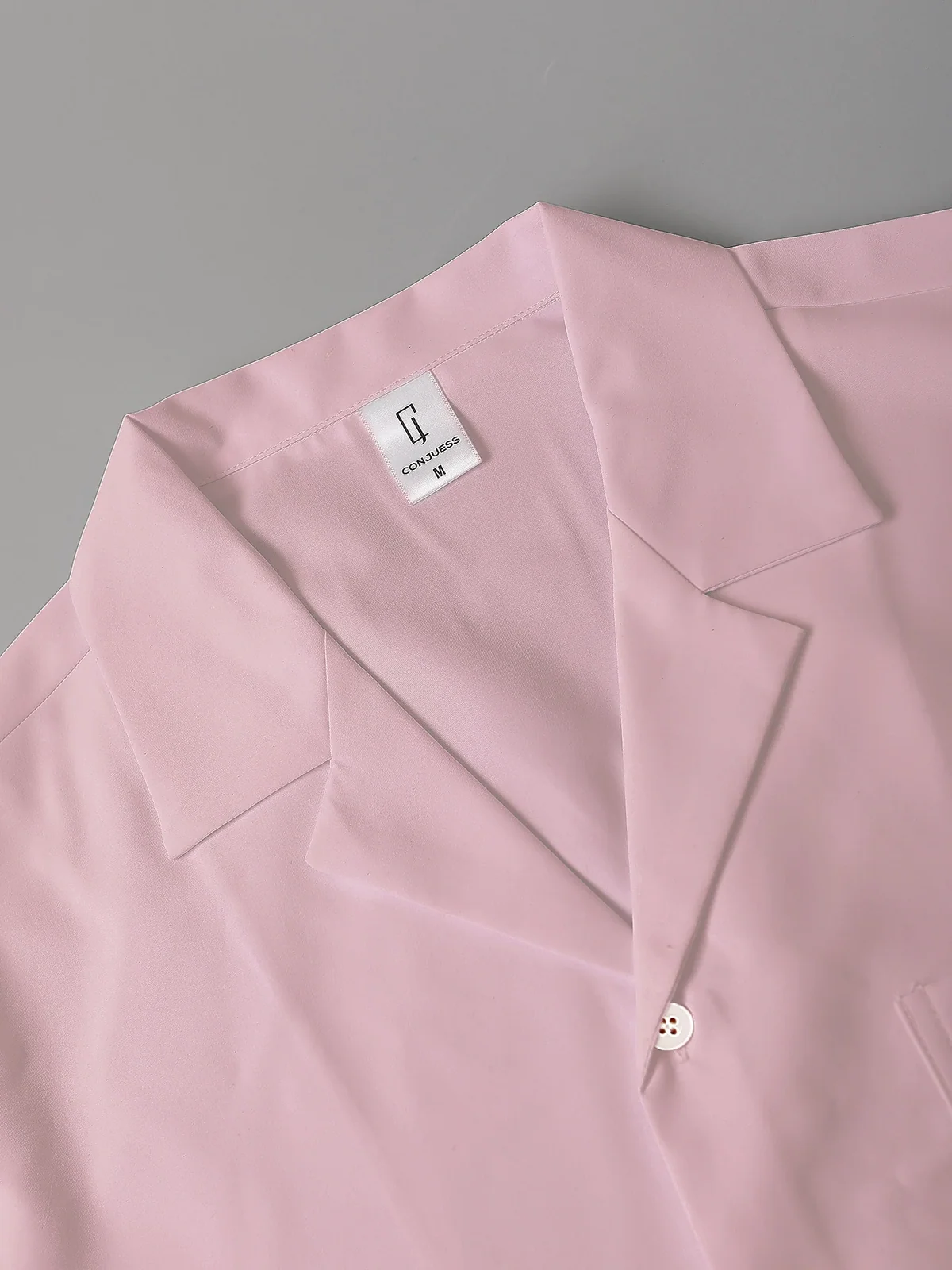 Men's Solid Color Cuban Collar Two-Piece Set with Pocket Short-Sleeve Shirt + Drawstring Elastic Waist Shorts, Summer Casual Versatile Men's Outfit