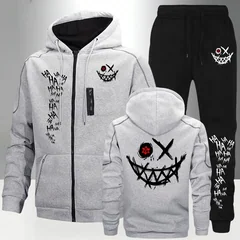2026 Fashion Tracksuit Zipper Hooded Coat & Sweatpants Autumn Winter Daily Casual Sports Jogging Sportswear Men's Set/Coat/Pants