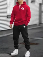 2026 Men 2‑Piece Tracksuit Set Eco‑friendly Soft Fabric Hoodie & Jogger Pants Casual Sportswear Outfit for Men Daily Sports Wear