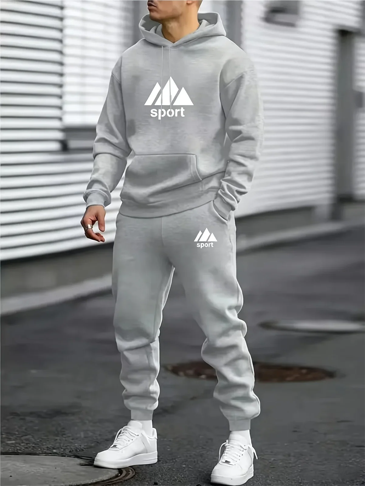2026 Men 2‑Piece Tracksuit Set Eco‑friendly Soft Fabric Hoodie & Jogger Pants Casual Sportswear Outfit for Men Daily Sports Wear
