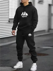 2026 Men 2‑Piece Tracksuit Set Eco‑friendly Soft Fabric Hoodie & Jogger Pants Casual Sportswear Outfit for Men Daily Sports Wear