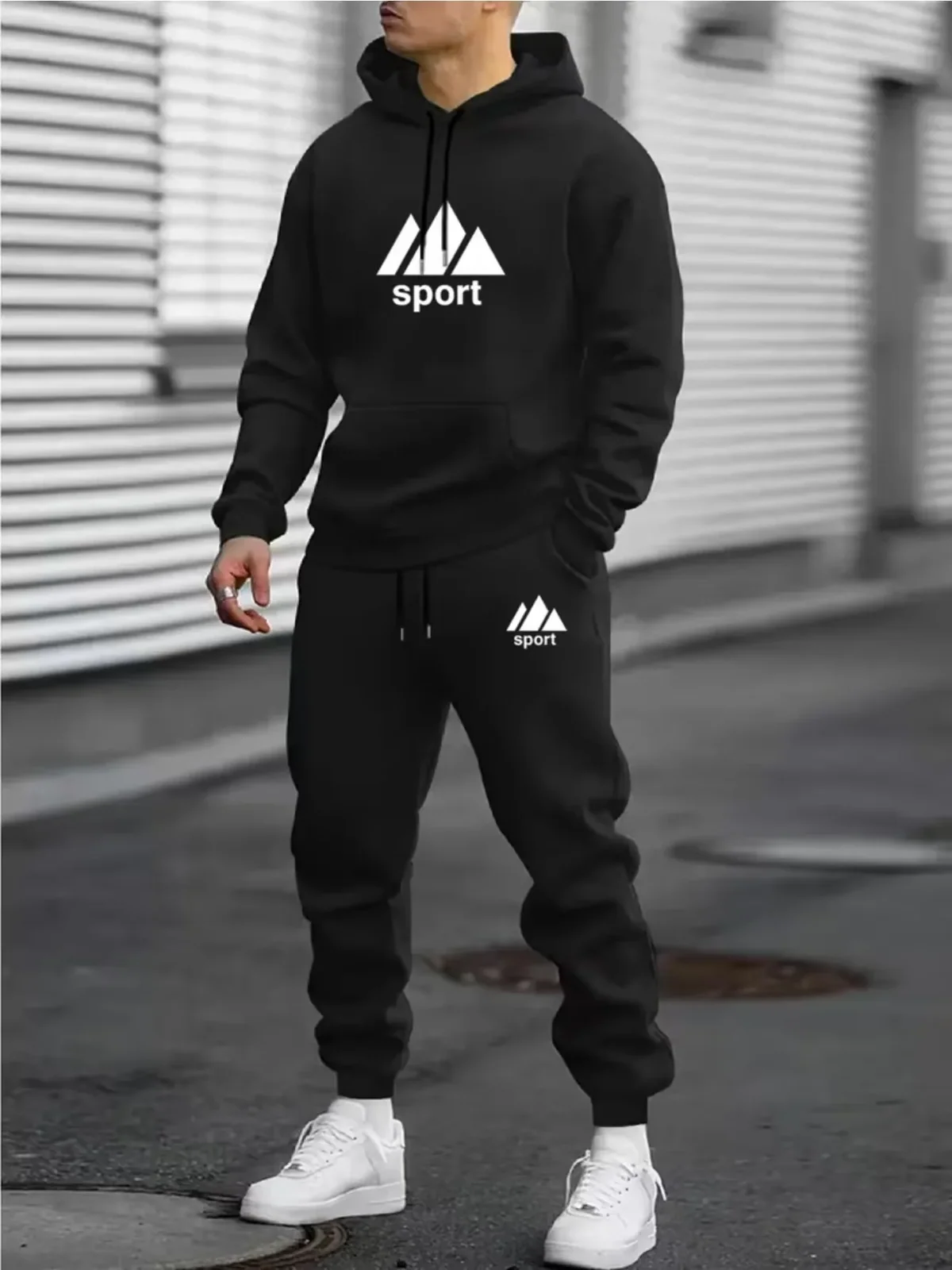 2026 Men 2‑Piece Tracksuit Set Eco‑friendly Soft Fabric Hoodie & Jogger Pants Casual Sportswear Outfit for Men Daily Sports Wear