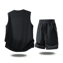 Mens Casual 2 Piece Outfits 2026 Summer Fashion Sleeveless Tank Top and Elastic Waist Shorts Male Daily Wear Athletic Gym Sets