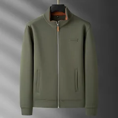 High-End Fashion Autumn and Winter Men's Suits, Luxurious Stand-Up Collar Solid Color Men's Jackets, Sports Casual Men's Sportswear
