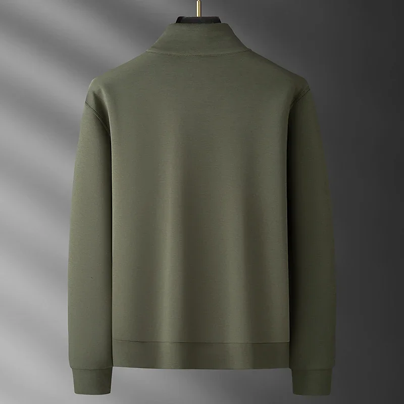 High-End Fashion Autumn and Winter Men's Suits, Luxurious Stand-Up Collar Solid Color Men's Jackets, Sports Casual Men's Sportswear