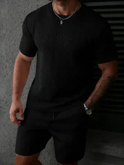 Casual Men's Polo Shirt Set, Soft and Comfortable, Suitable for Hawaiian Beach Activities, Machine Washable and Dry Cleanable, a