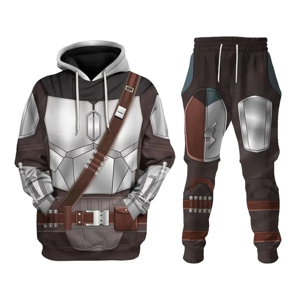 Winter Men's Sweatshirt Set Rider-Print Hooded Set Cosplay Men's Sweatshirt And Sweatpants Fashionable Two-Piece Set