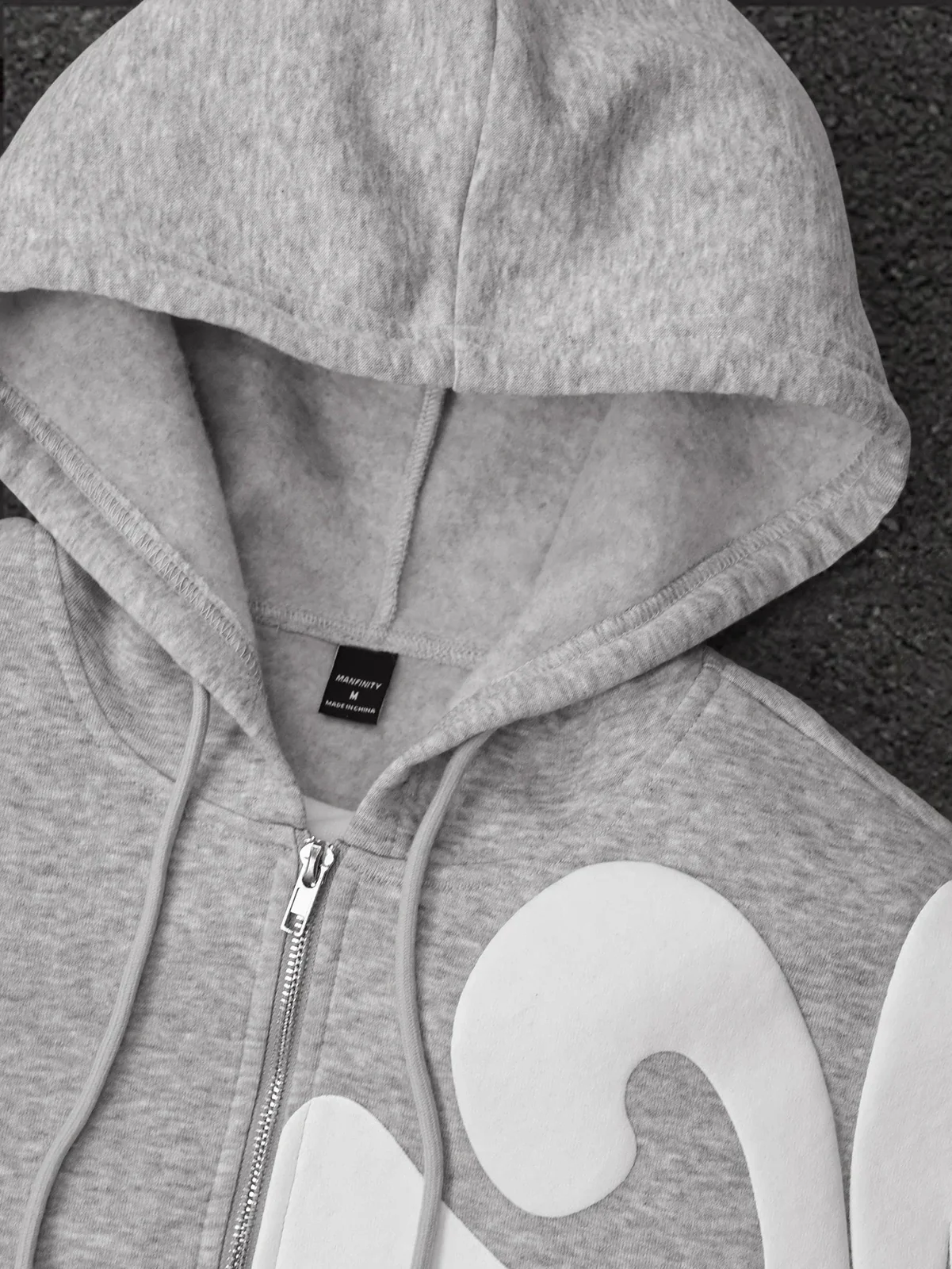 Men's and Women's Fitness Casual Tracksuit Foam Letter Print Streetwear Zip Up Hoodie & Sweatpants 2‑Piece Fleece Lined SetS‑2XL