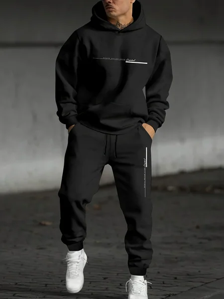 2026 Men's Fall Printed Hoodie and Jogger Set - Perfect for School Start Season men clothes tracksuit mens clothes funny suit