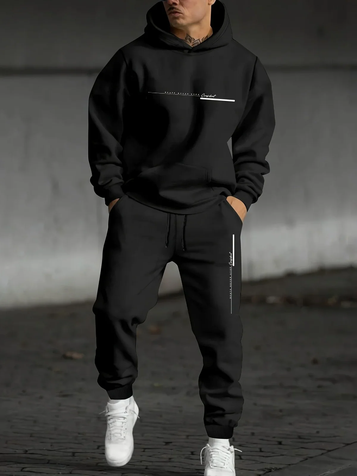 2026 Men's Fall Printed Hoodie and Jogger Set - Perfect for School Start Season men clothes tracksuit mens clothes funny suit