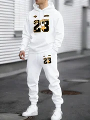 California Los Angeles Number 23 Print Autumn Winter Man Hoody Long Pants Set Fleece Jogging Sweatpant Basic Casual Sweatshirts