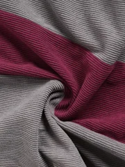Men's Wine Red & Gray Color Block Corduroy Shirt Casual Set 2 Piece Lapel Collar Short Sleeve & Drawstring Shorts Outfit