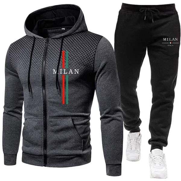 Men's Tracksuit Casual Zipper Hooded Sweatshirts Dot Coat Autumn Winter Sports Jogging Clothing Daily Outdoors Jacket Streetwear