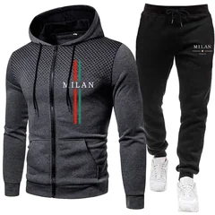 Men's Tracksuit Casual Zipper Hooded Sweatshirts Dot Coat Autumn Winter Sports Jogging Clothing Daily Outdoors Jacket Streetwear