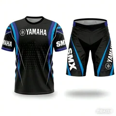 New Summer YAMAHA Men Women Motorcycle Riding T-shirt set Loose Breathable Quick Drying Off-Road Racing Suit Sports T-Shirt ﻿
