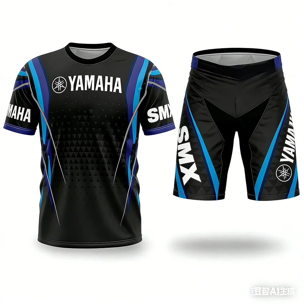 New Summer YAMAHA Men Women Motorcycle Riding T-shirt set Loose Breathable Quick Drying Off-Road Racing Suit Sports T-Shirt ﻿