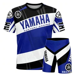New Summer YAMAHA Men Women Motorcycle Riding T-shirt set Loose Breathable Quick Drying Off-Road Racing Suit Sports T-Shirt ﻿