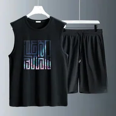 Men's Tank Top Sets 2026 Summer Quick drying beach oversize Sportswear sports 2 piece set seaside jogging set running crewneck