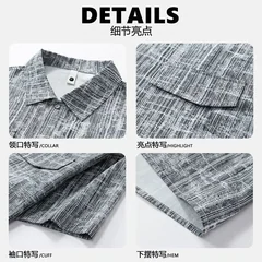 Men's Set Half Sleeve Shirt+ 5 Points Shorts Casual Youth Streetwear Drawstring Shorts Cardigan Sports Beach Hawaii Men Clothing