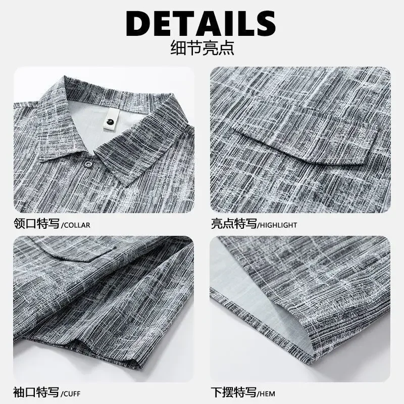 Men's Set Half Sleeve Shirt+ 5 Points Shorts Casual Youth Streetwear Drawstring Shorts Cardigan Sports Beach Hawaii Men Clothing