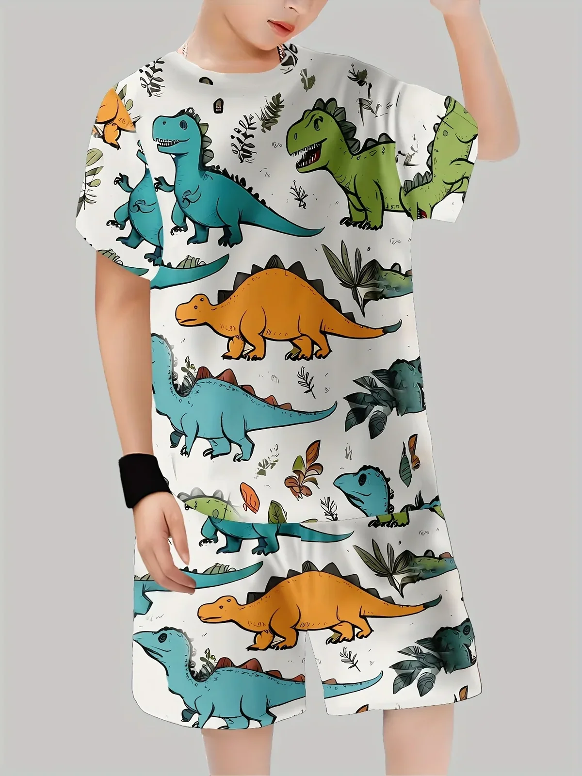 New Dinosaur Printed Outfits Tops + Shorts 2 PCS For Summer Boys Girls Clothing Sets 2 Pcs Baby Fashion Suits