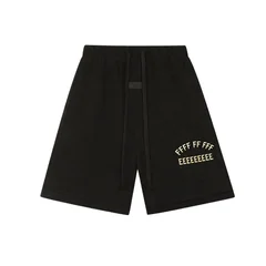 New Series Summer 2-piece Set Luxury Design Printed Letter Couple Shorts Top Double Line High Street Men's Oversized Shorts Set