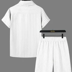 Men's Summer Outfit Collared Shirt Casual Slim Fit Long Sleeve Business Formal Wear Comfortable