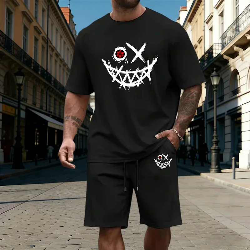 Summer Mens T-Shirt Tracksuit Daily Casual Jogging Sportswear Outdoor Sports Adult Clothes Versatile O Neck Short Sleeves Shorts
