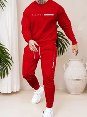 The new men's hoodie set for Spring and Autumn 2025 is a comfortable and soft streetwear collection with letter prints