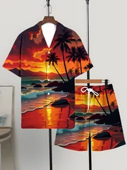 Men's Shirt Sets 2026 Spring/Summer sets for men jogging suit sweat suit Suit for man Graphic 2 piece set 3D Printed