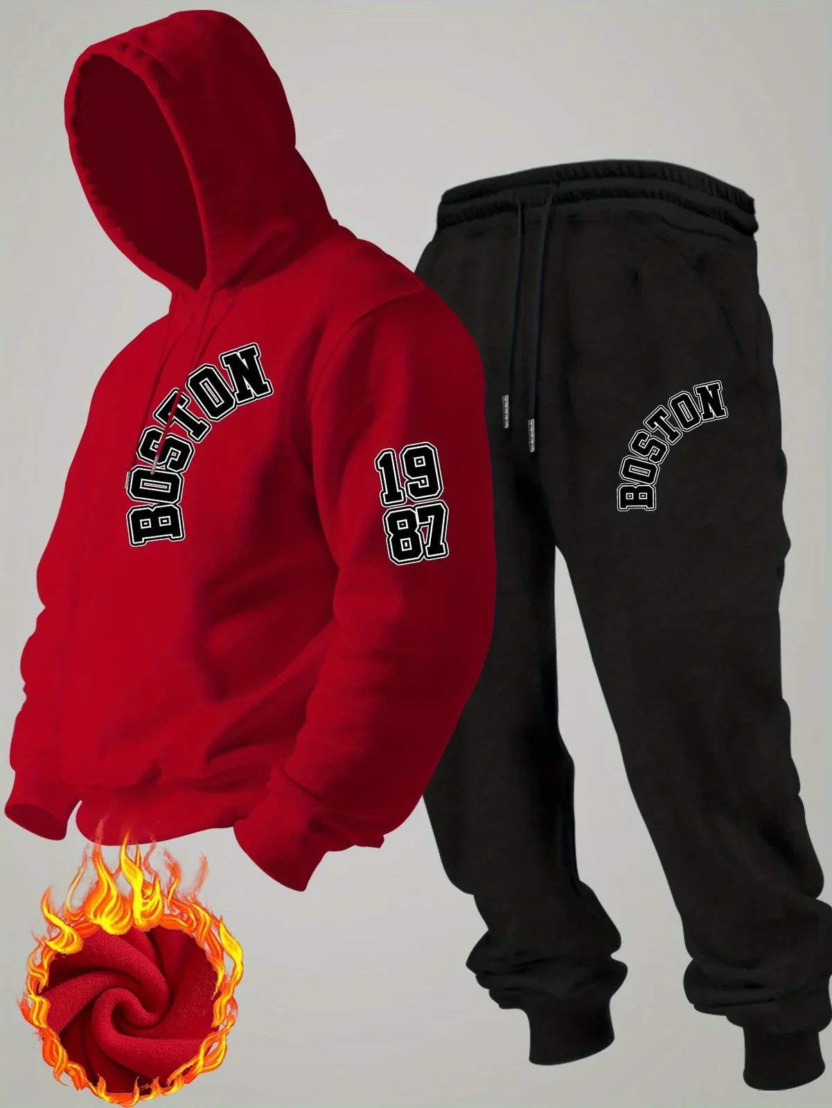 2026 new Men Winter Fleece Hoodie Tracksuit Y2K Streetwear Fashion Minimalist Sweatshirt & Pants Set Warm Sport Outfit Hoodies