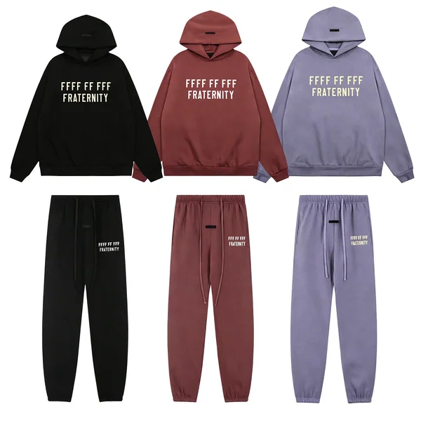 FW24 Men's Tracksuit Men's Hoodies Suit Chest Two Rows Letter Hoodies Luxury Design Couple High Street Loose Hoodie Pants Sets
