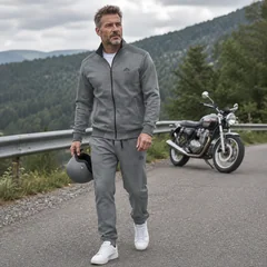 Men's Sporty Casual Long Sleeve Hoodie Cardigan Pants Two-Piece Set Polyester Fiber Polyester Content Autumn Leisure Wear 8XL
