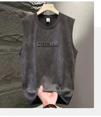 Summer 2pcs Tie Dye Vest Sets Men Two Piece Sleeveless Thin Foaming Print T-Shirts + Shorts Sets Korean Streetwear Tracksuit Man