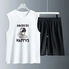 Men's Tank Top Sets 2026 Summer Quick drying Breathable beach two-piece set oversize men's chandals sports running seaside