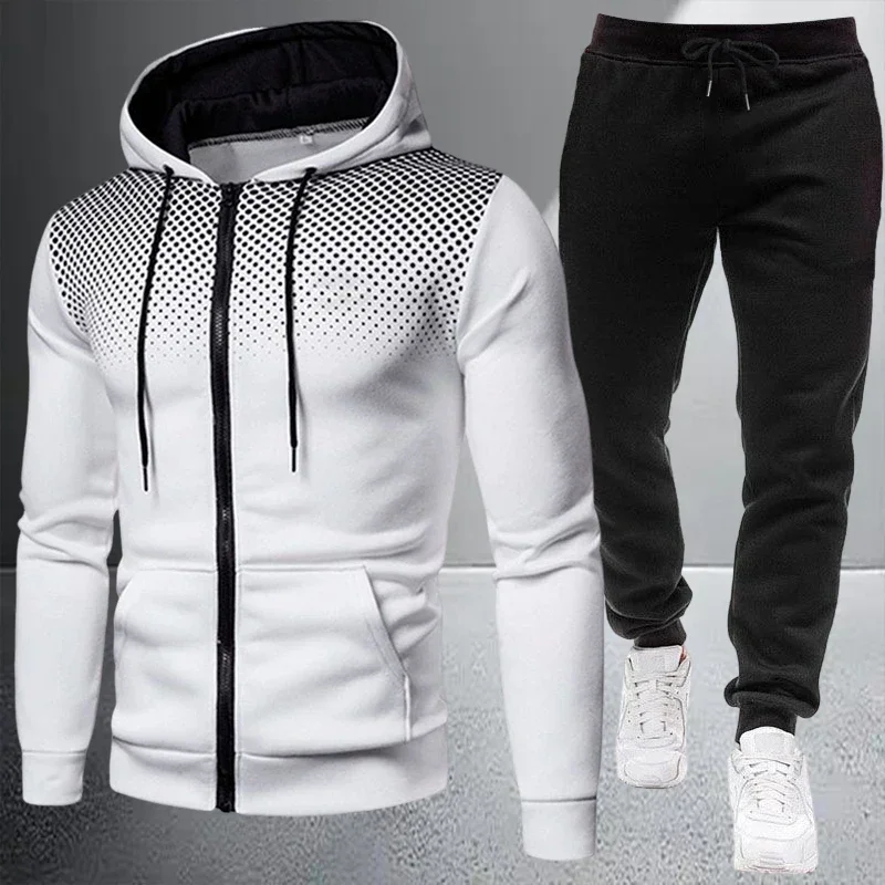 Autumn Winter High-end Men's Jacket Tracksuit Casual Zipper Hooded Sweatshirts Coat Sports Jogging Clothing Outdoors Streetwear