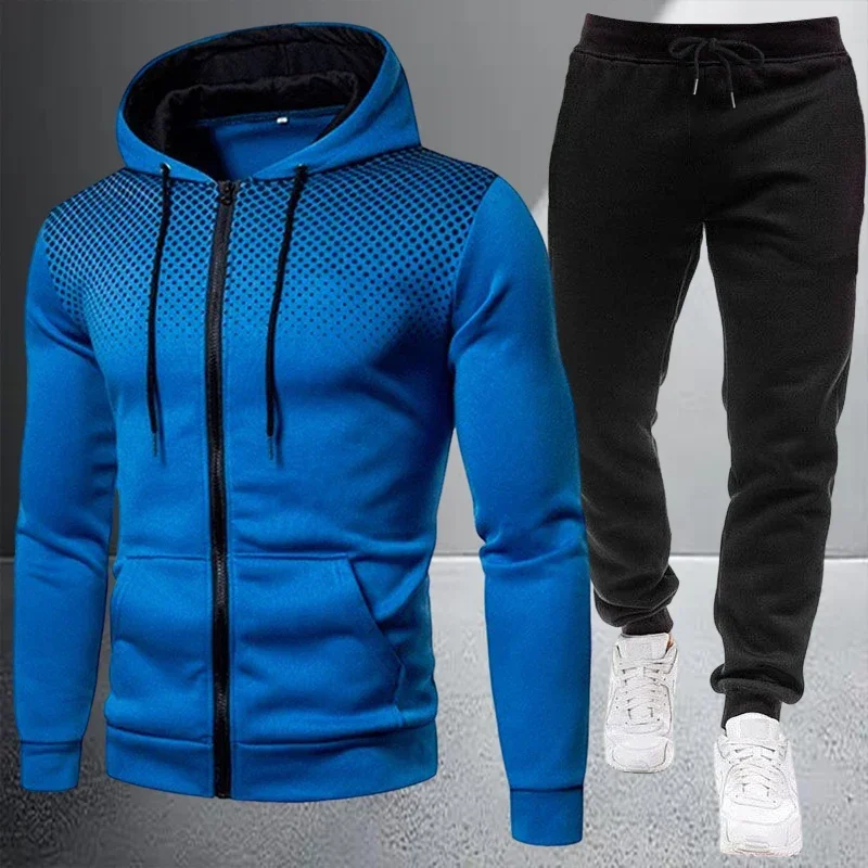 Autumn Winter High-end Men's Jacket Tracksuit Casual Zipper Hooded Sweatshirts Coat Sports Jogging Clothing Outdoors Streetwear
