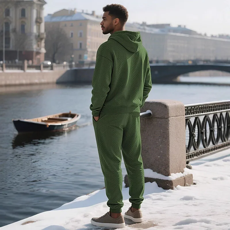 2026 New Hot Sale Sports Men's Sets Hooded Long Sleeves Casual Sweatshirts and Daily Sweatpants Comfort Outdoor Jogging Pants